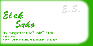 elek saho business card